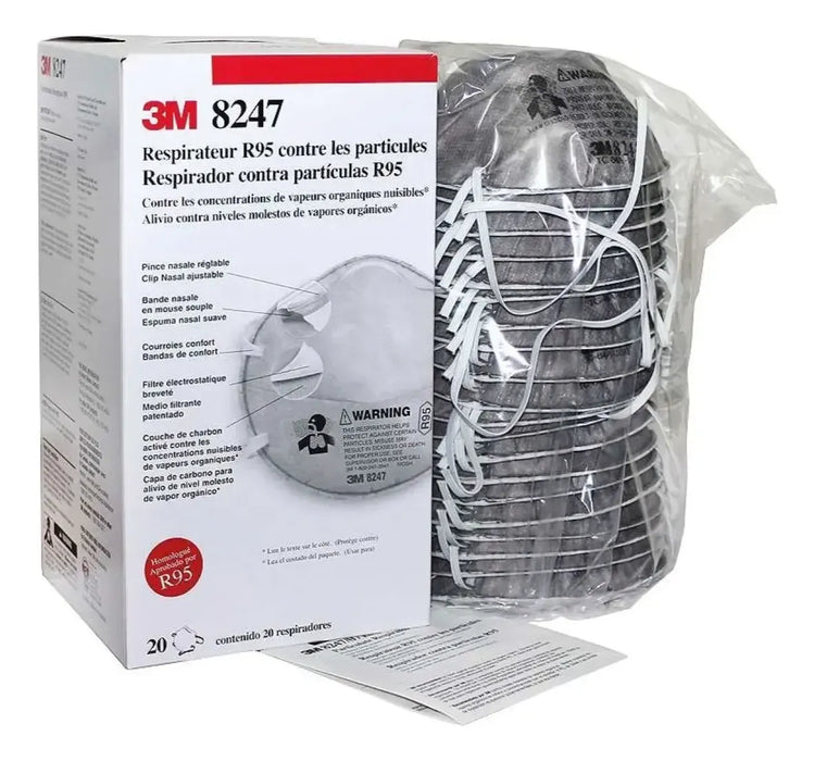 Respirador Desechable 3M 8247 R95 para Vapores Órganicos Molestos