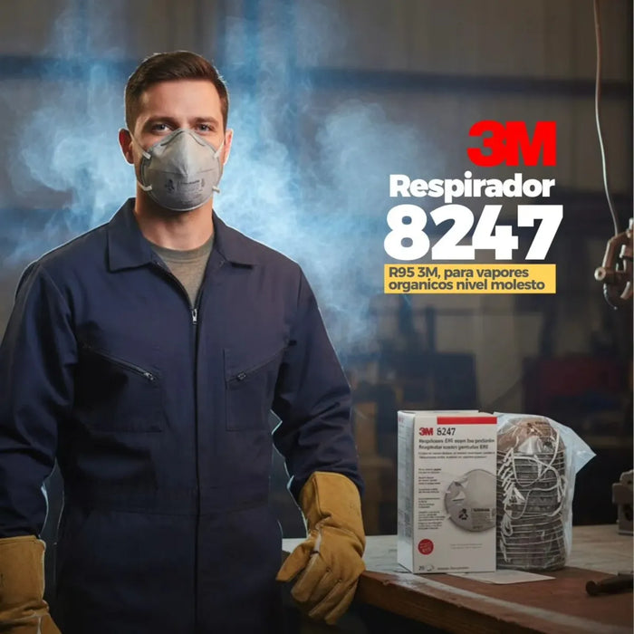 Respirador Desechable 3M 8247 R95 para Vapores Órganicos Molestos