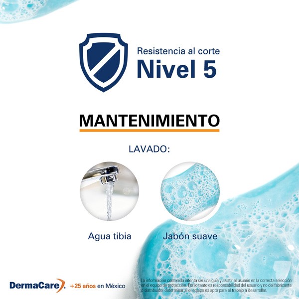 GUANTE ANTICORTE CON NITRILO MICROPOROSO DERMACARE 51-680