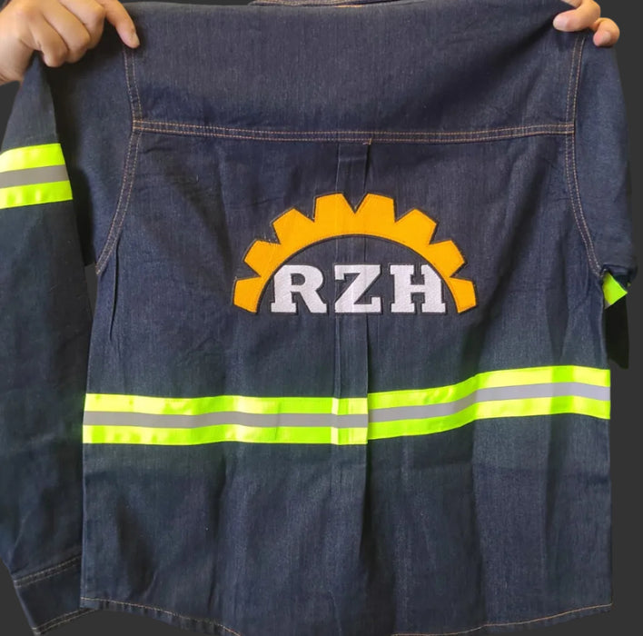 Camisola de mezclilla con reflejante (producto de liquidación)